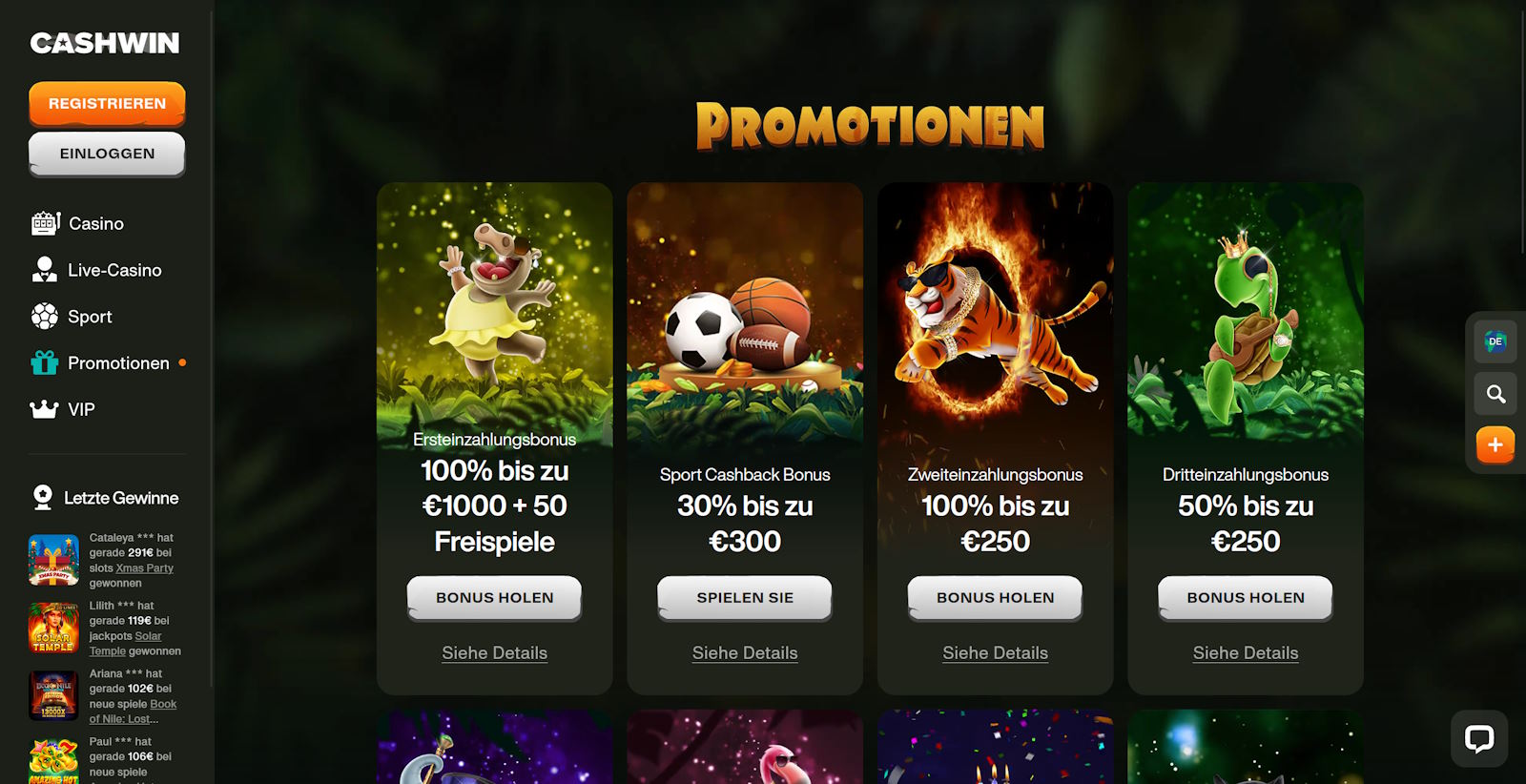 Bewertung von Cashwin Gambling Enterprise
